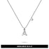 Solid 925 Sterling Silver Initial Crystal Personalised Alphabet Letter Necklace Silver